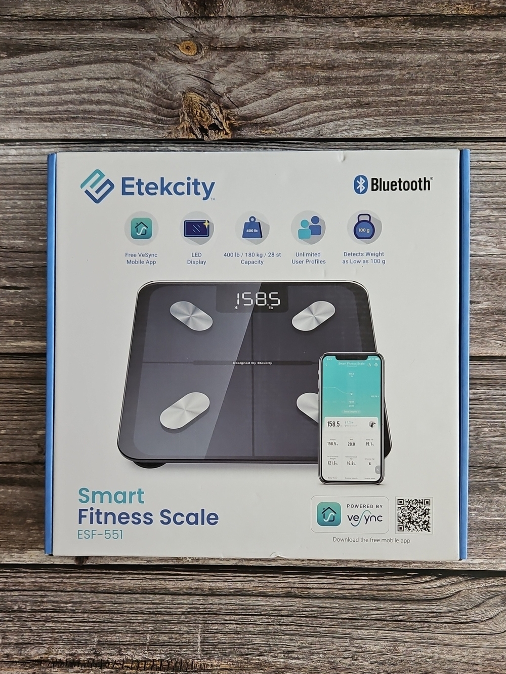 NWT Etekcity Smart Fitness Scale - Black/Gray